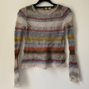 Anthropologie Moth Raya Stripe Mohair Knit Sweater